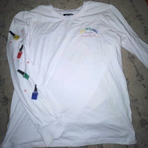 A-Lab Nail salon long sleeve white tee